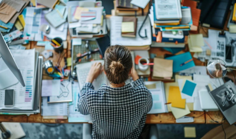 femme-sur-son-bureau